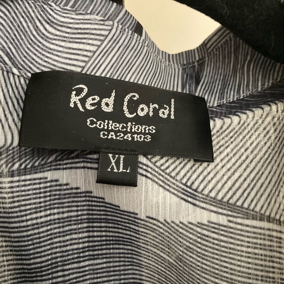 Red Coral- Sleeveless  Chiffon Maxi Vest. NWOT - Picture 6 of 9